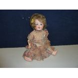 AN ARMAND MARSEILLE BISQUE HEAD DOLL, nape of neck marked 'Armand Marseille Germany 996 A.7.M',