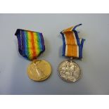 A BRITISH WAR AND VICTORY MEDAL PAIR, correctly named to 37110 Pte. C.J. Samuels, Gloucestershire