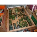 A QUANTITY OF UNBOXED AND ASSORTED PLAYWORN DIECAST MILITARY VEHICLES, to include various British