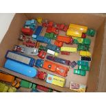 A QUANTITY OF MAINLY UNBOXED AND ASSORTED PLAYWORN DIECAST VEHICLES, to include boxed Corgi Toys