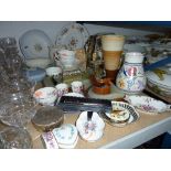 VARIOUS CERAMICS, GLASS, boxed pen, cufflinks, wristwatch, etc, to include Shelley, Poole, Derby