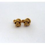 A PAIR OF 9CT GOLD KNOTTED EARRINGS, stamped 375