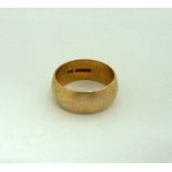 A 9CT GOLD BAND RING, hallmarks for Birmingham, ring size V