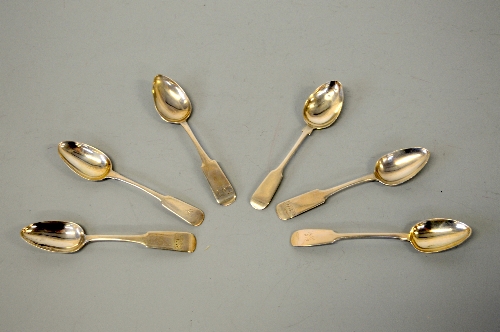 SIX SILVER ABERDEEN TEASPOONS, to include 1824-91 etc (6)