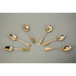 SIX SILVER ABERDEEN TEASPOONS, to include 1824-91 etc (6)