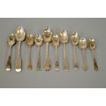 TEN SILVER TEASPOONS, to include Irish provincial, 18th Century London etc (10)