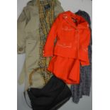 A COLLECTION OF GARMENTS, comprising Burberrys Trench coat, together with a Mark Russell suit,