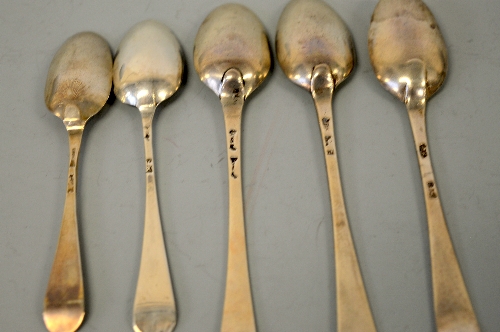 FIVE LONDON SILVER TEASPOONS, all circa 1730 (5) - Image 2 of 2