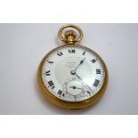 A ROLEX POCKET WATCH, fifteen jewelled cal 879 in a 9ct Dennison case No.590360, hallmarked