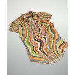 PAUL SMITH, a cotton shirt with wavy multi coloured stripes (size 40)