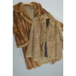 TWO FUR GARMENTS, to include a cropped jacket and medium length coat (2)