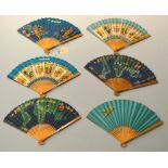 A COLLECTION OF SIX PAPER BOAC ADVERTISING FANS, (6)