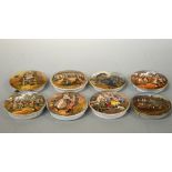 A COLLECTION OF PRATTWARE POT LIDS, to include two The Village Wedding, War, The Times, A Letter