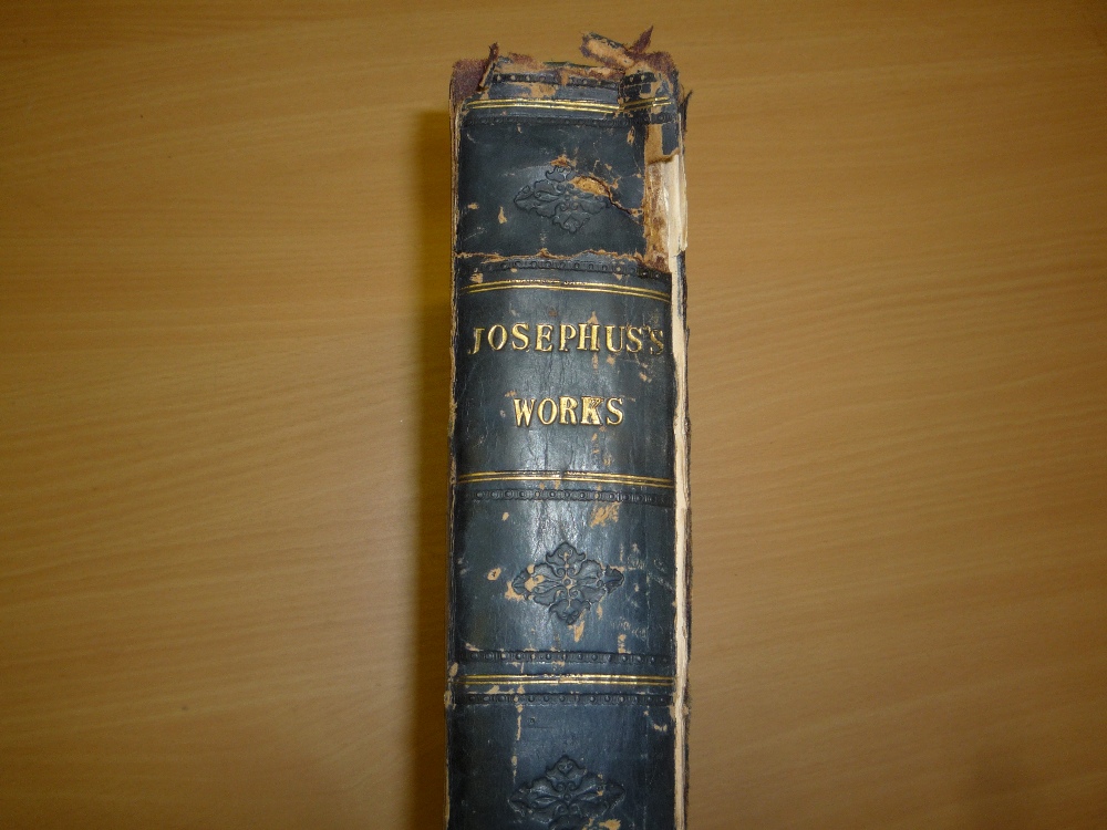 JOSEPHUS'S WORKS, presumed pub. 18th Century, half leather binding with front board detached but - Image 2 of 2