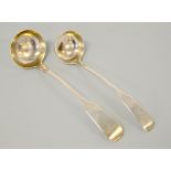 TWO SILVER SAUCE LADLES, Edinburgh 1812, Glasgow 1893 (2)