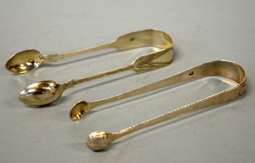 TWO PAIRS OF SILVER SUGAR NIPS, Exeter 1881 and London William Sumner and Richard Crossley (2)