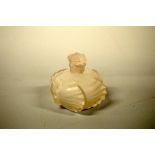 A LALIQUE 'CAMILLE' OPALESCENT GLASS PERFUME BOTTLE AND STOPPER, etched signature to base,