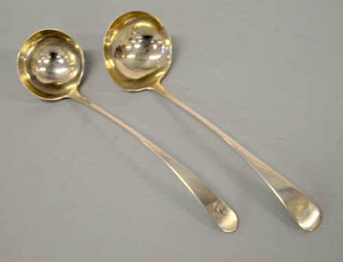 TWO PROVINCIAL SCOTTISH SILVER SAUCE LADLES, to include Aberdeen (2)