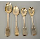 FOUR DUBLIN SILVER TEASPOONS, 1824, 1846 and two 1845 or 1870 (4)