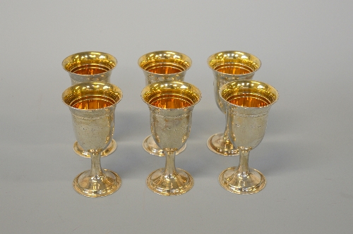 A SET OF SIX SILVER GILT GOBLETS, Birmingham, W. Broadway & Co, approximately 470g (6)