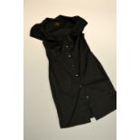 VIVIENNE WESTWOOD, a black dress, with large boat neck collar, button down detail (size 46)