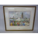 HARRY FRED DARKING (1911-1999), 'Boston Market', watercolour, signed lower right, approximately 29cm