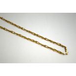 A FANCY 9CT GOLD CHAIN, hallmarks for Birmingham, length 42cm (sd), weight approximately 7 grams