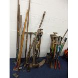 A QUANTITY OF GARDEN TOOLS, including Spears and Jackson, Stanley etc