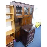 A MAHOGANY HI-FI CABINET, and wall unit (2)