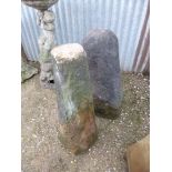 TWO STADDLE STONE BASES