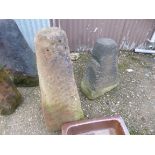TWO STADDLE STONE BASES