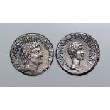 Marc Antony and Octavian AR Denarius