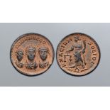 Theodosius I, with Arcadius and Honorius, Æ Exagium Solidi Weight