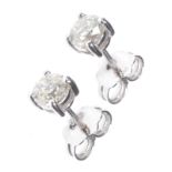 PAIR OF 18 CT WHITE GOLD DIAMOND STUD EARRINGS