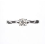 LADY'S 18 CT WHITE GOLD DIAMOND SOLITAIRE RING