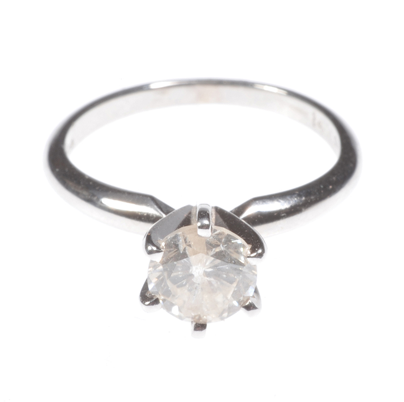 14 CT WHITE GOLD DIAMOND SOLITAIRE RING - Image 2 of 3