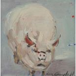 Con Campbell - BIG PIG - Oil on Board - 4.5 x 4.5 inches - Signed