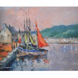 Niall Campion - BOATS IN HARBOUR, ANNALONG - Oil on Board - 16 x 20 inches - Signed