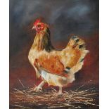 Michael Smyth - HEN - Oil on Canvas - 12 x 10 inches - Signed