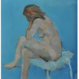 David Johnston - NUDE STUDY - Oil on Canvas - 24 x 24 inches - Signed