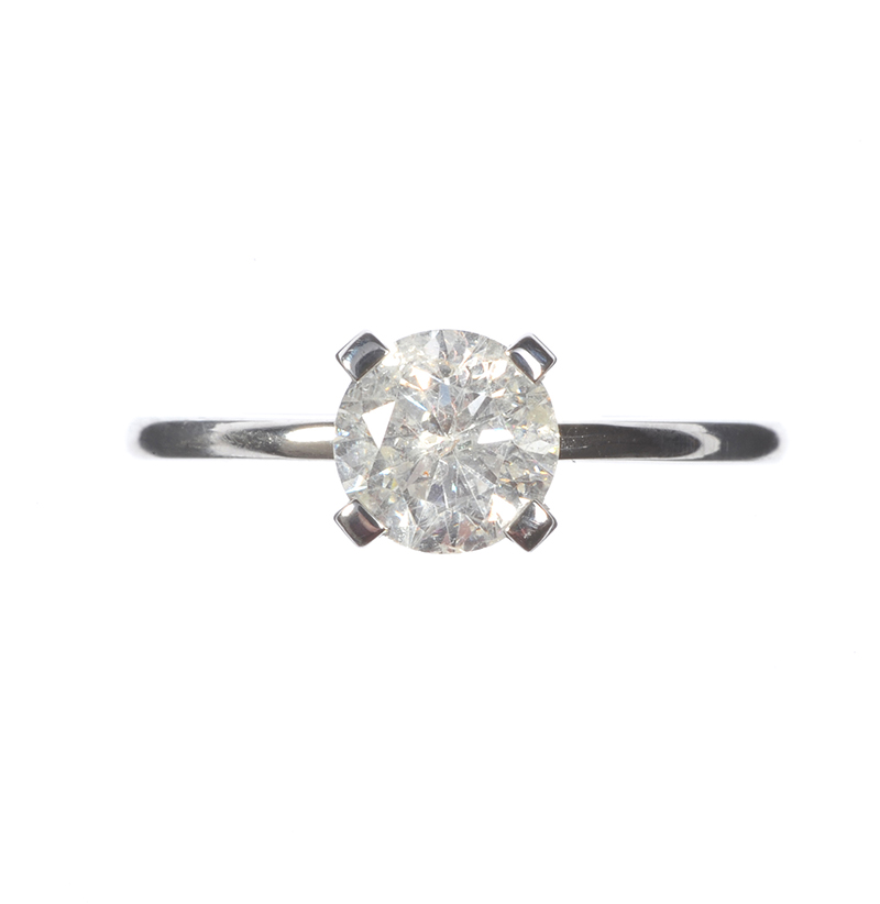 14 CT WHITE GOLD DIAMOND SOLITAIRE RING