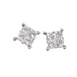 PAIR OF 18 CT WHITE GOLD DIAMOND STUD EARRINGS