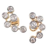 PAIR OF 18 CT GOLD SIX STONE DIAMOND EARRINGS