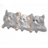 ENGRAVED SILVER KITTEN BROOCH