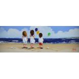 Michelle Carlin - GAZING OUT TO SEA - Oil on Board - 8 x 24 inches - Signed