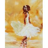 Louise Mansfield - THE DANCER - Oil on Board - 9 x 7 inches - Signed