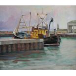 Denis H. Osborne, HRUA - SAFFRON TRAWLER, PORTAVOGIE - Oil on Canvas - 20 x 24 inches - Signed