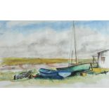 K. Middleton - IN DRY DOCK - Watercolour Drawing - 12 x 20 inches - Signed