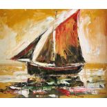 J.P. Neeson - GALWAY HOOKER - Oil on Board - 20 x 24 inches - Signed