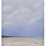 John Halliday - QUIET BEACH - Oil on Board - 12 x 12 inches - Signed